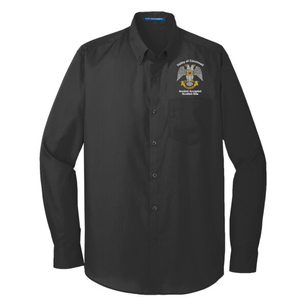 32nd Degree Freemason Embroidered - Long Sleeve Carefree Poplin Shirt Thumbnail
