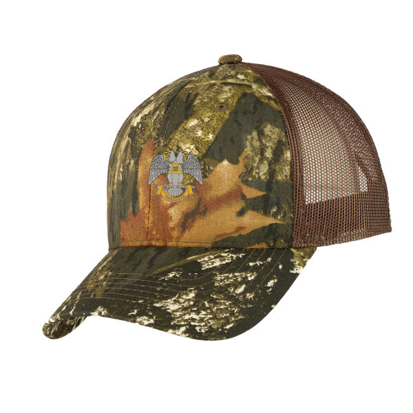 32nd Degree Freemason Embroidered - Structured Camouflage Mesh Back Cap Thumbnail