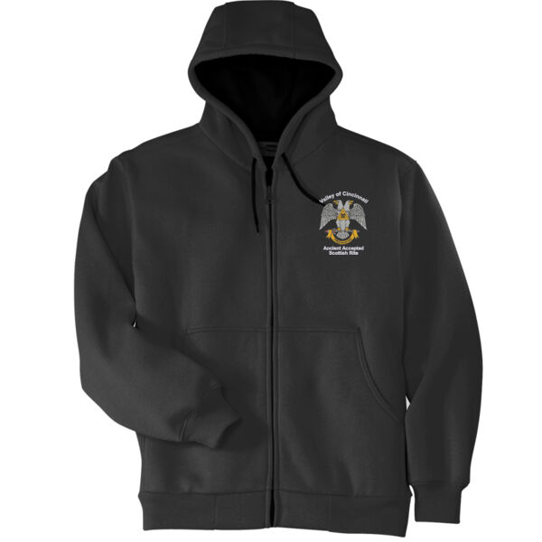 32nd Degree Freemason Embroidered - Heavyweight Full Zip Hooded Sweatshirt with Thermal Lining Thumbnail
