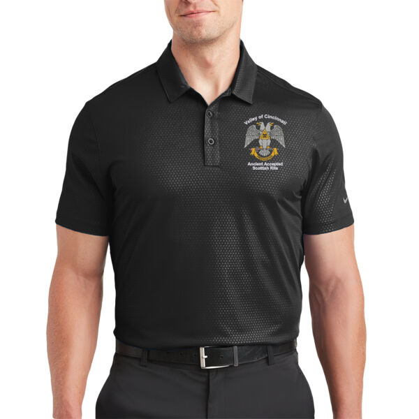32nd Degree Freemason Embroidered - Dri FIT Embossed Tri Blade Polo Thumbnail