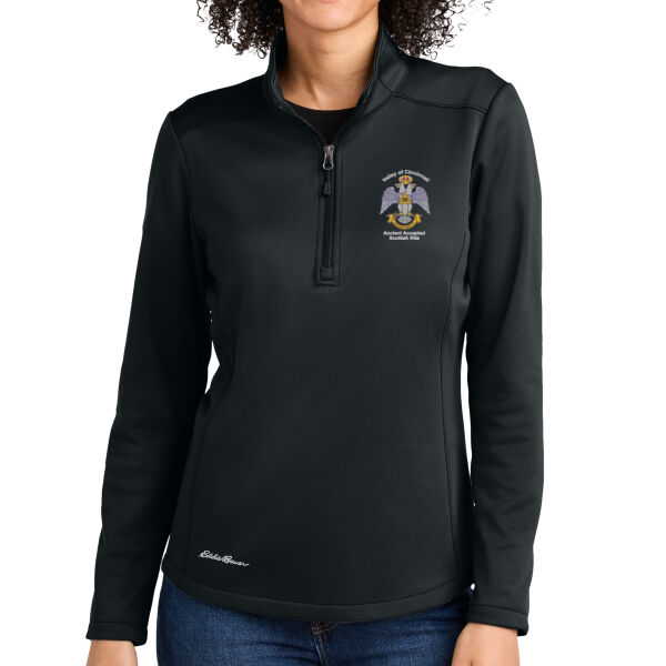 33rd Degree Freemason Embroidered - Women's Smooth Mid Layer Fleece 1/2 Zip Thumbnail