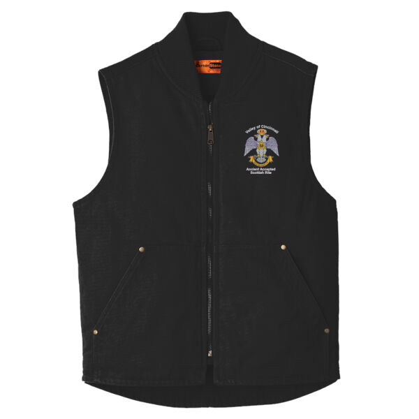 33rd Degree Freemason Embroidered - Washed Duck Cloth Vest Thumbnail