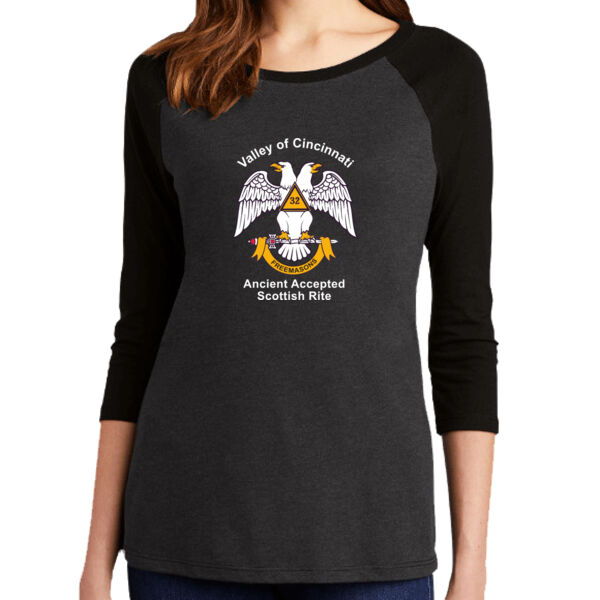 32nd Degree Freemason Printed - Women's Perfect Tri ® 3/4 Sleeve Raglan Thumbnail