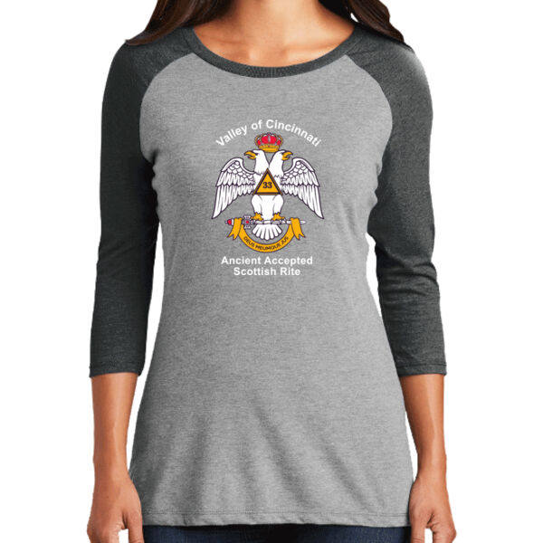 33rd Degree Freemason Printed - Women's Perfect Tri ® 3/4 Sleeve Raglan Thumbnail