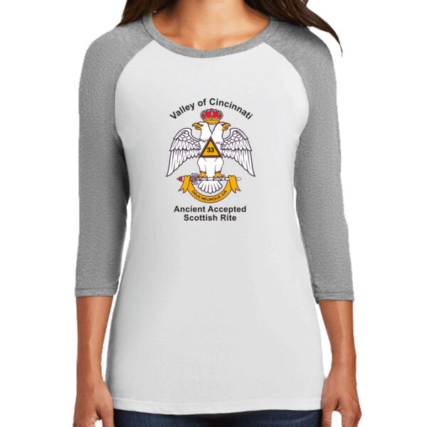 33rd Degree Freemason Printed - Women's Perfect Tri ® 3/4 Sleeve Raglan Thumbnail